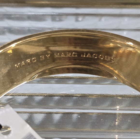 Marc by Marc Jacobs Orange Enamel and Goldtone Metal Clamper Bracelet - Picture 7 of 9